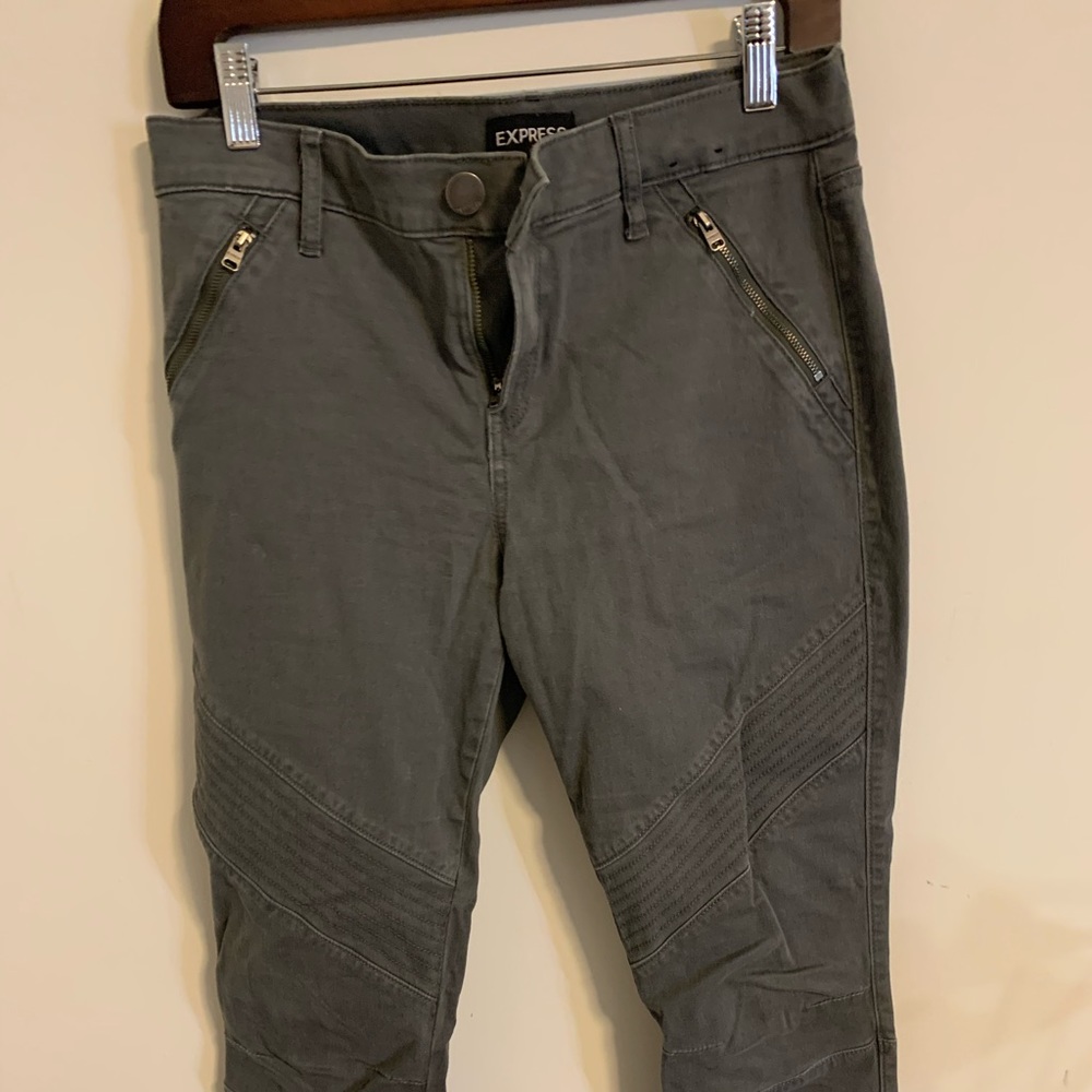 Express Grey Moto Ankle Legging